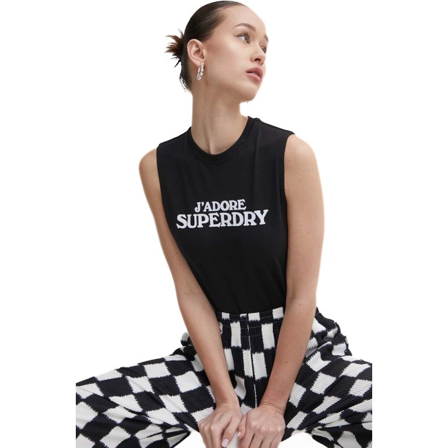 SUPERDRY W D3 SDCD SPORT LUXE GRAPHIC FITTED TANK (W6011834A-3B1) ΑΜΑΝΙΚΟ