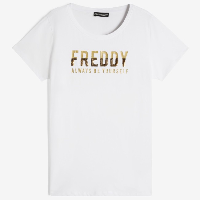FREDDY W Short Sleeve T-Shirt S/S (S4WTEET5-W) ΜΠΛΟΥΖΑ